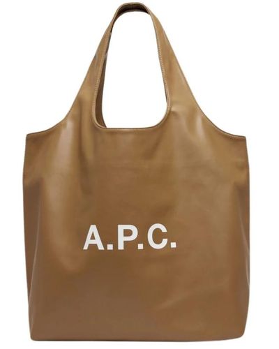 A.P.C. Stilvolle tote tasche mit großen henkeln - Braun