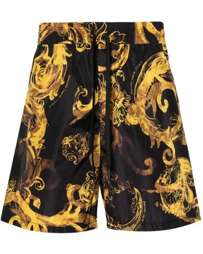 Versace Jeans Couture Aquarell badehose schwarz gold - Gelb