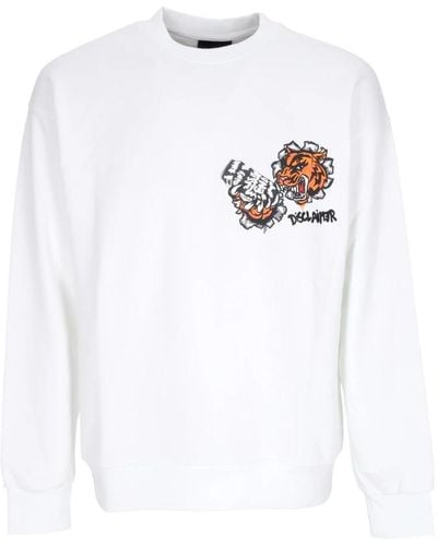 DISCLAIMER Tiger crewneck sweatshirt weiß streetwear