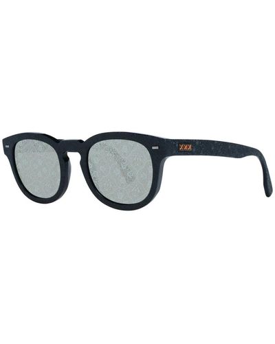 ZEGNA Schwarze runde verspiegelte sonnenbrille uv-schutz