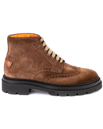 Santoni Lace-up stivali - Marrone