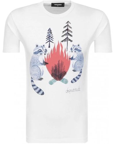 DSquared² Waschbärt-T-Shirt - Weiß