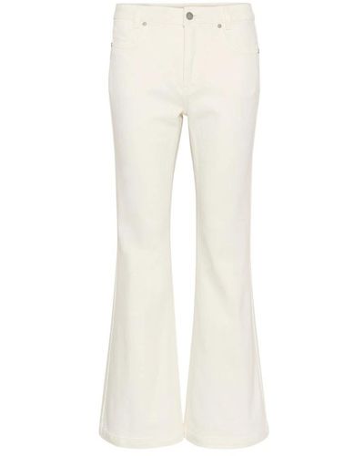 My Essential Wardrobe Pantalones flare bootcut en champagne - Blanco