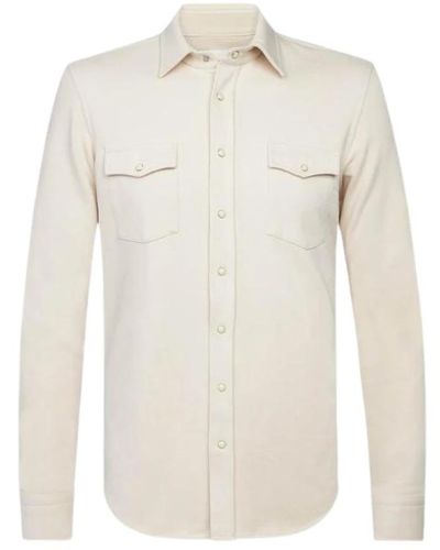 Profuomo French terry overshirt - Bianco