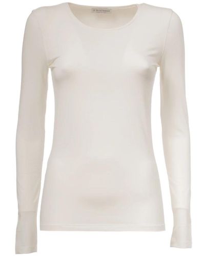 Le Tricot Perugia Langarm t-shirt - Weiß