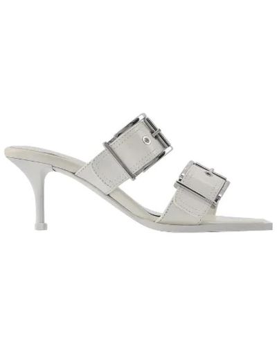 Alexander McQueen Leder sandalen - Mettallic