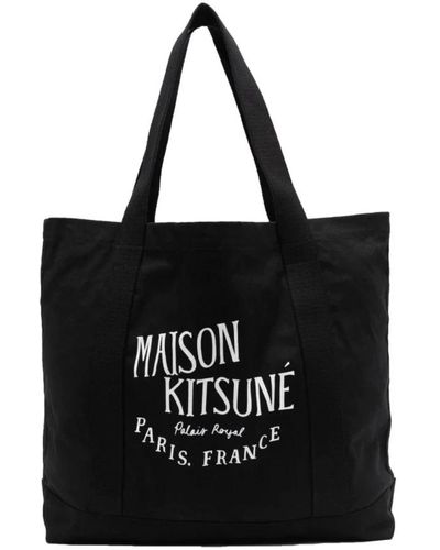 Maison Kitsuné Tote Bags - Black