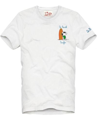 Saint Barth Snoopy surfer t-shirt - Bianco