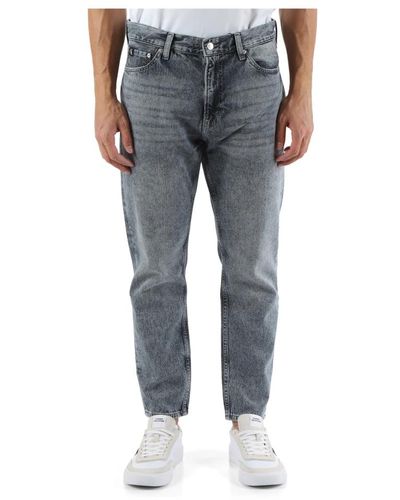 Calvin Klein Cropped tapered jeans fünf taschen - Grau
