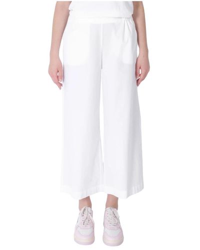 Ottod'Ame Pantalones anchos de algodón verano - Blanco
