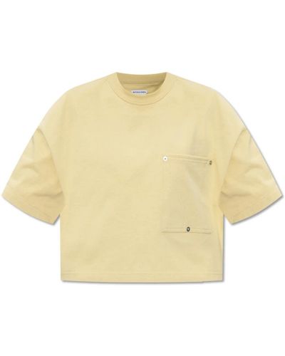 Bottega Veneta Camiseta de algodón - Amarillo