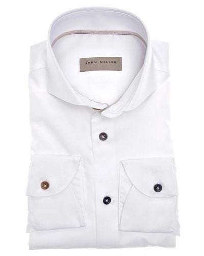 John Miller Maßgeschneidertes hemd mit zeitinspirierten knöpfen - Weiß