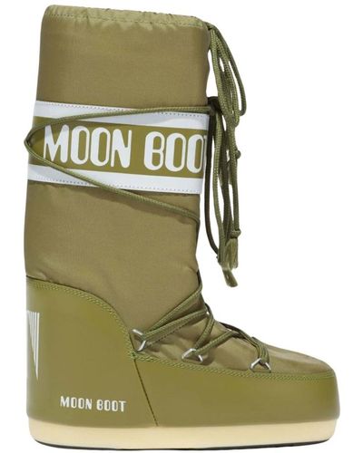 Moon Boot Scarpe khaki con lacci - Verde