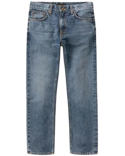 Nudie Jeans Jeans classici blu in cotone organico