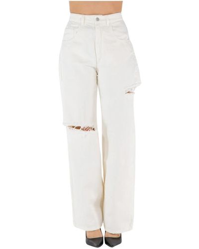 ICON DENIM Wide Trousers - White