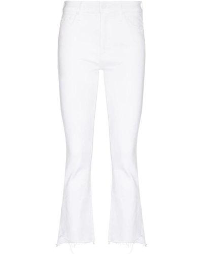 Mother Weiße bootcut cropped jeans