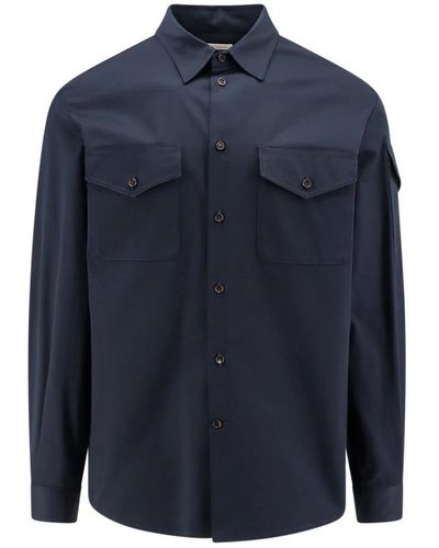 Alexander McQueen Baumwollhemd mit logo-detail und knöpfen - Blau