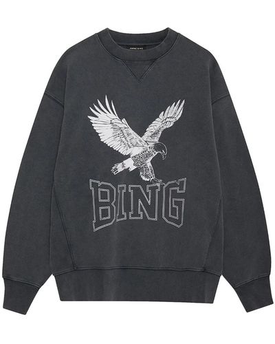 Anine Bing Cool print sweatshirt black washed - Grigio