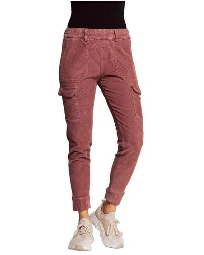 Zhrill Cord-cargo trousers daisey rose - Rojo