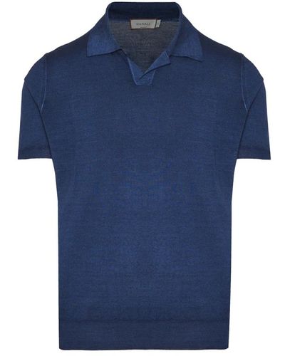 Canali Luxuriöses wolle seide polo shirt - Blau