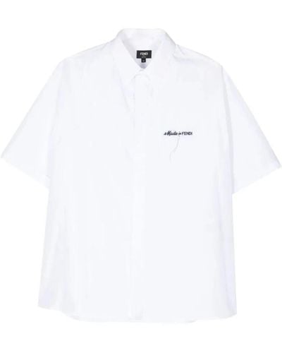 Fendi Short Sleeve Shirts - White