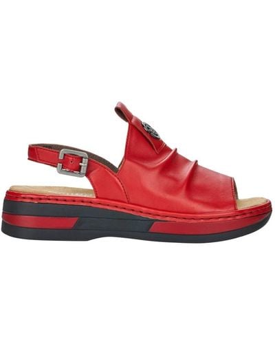 Rieker Flat Sandals - Red