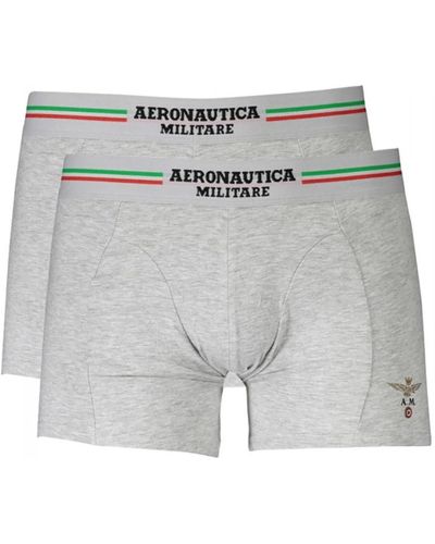 Aeronautica Militare 2 boxer cotone stretch - gris - Grigio