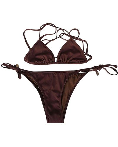 The Attico Stylischer bikini für strandliebhaber,stylische shorts für einen chic look - Braun