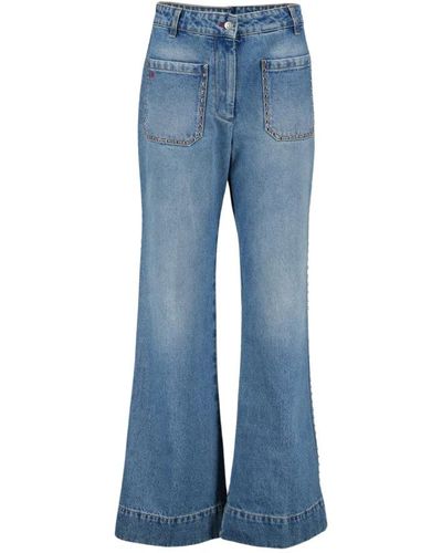 Victoria Beckham Ausgestellte jeans in gewaschenem blau-denim