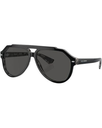 Dolce & Gabbana Sonnenbrille mit dunkelgrauen gläsern - Schwarz