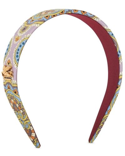 Etro Paisley floreale fascia capelli seta - Metallizzato