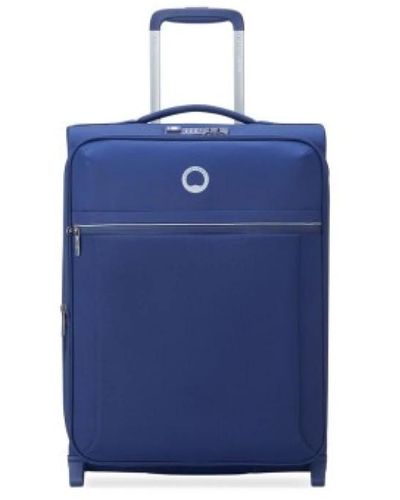 Delsey Valigia in poliestere da 55 cm con serratura tsa - Blu