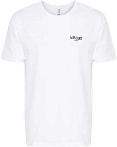 Moschino T-shirt e polo bianche con stampa logo - Bianco