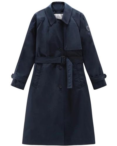 Woolrich Trench Coats - Blue