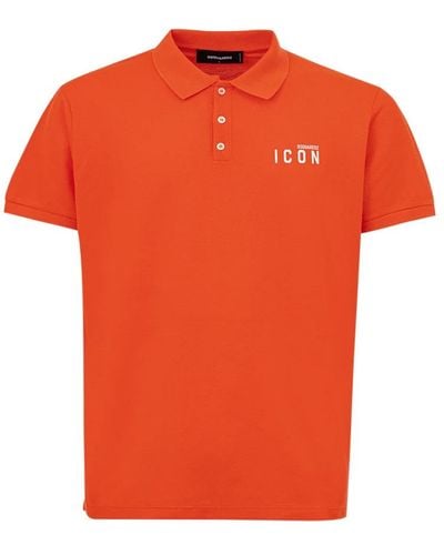 DSquared² Cotton Polo Shirt - Orange