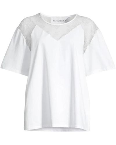 Silvian Heach T-shirt con pizzo - Bianco