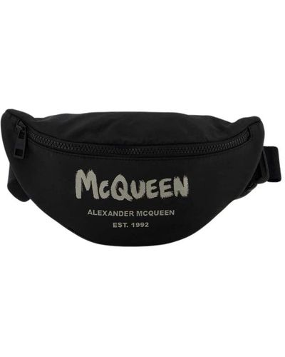 Alexander McQueen Bum Belt Bag - - Black/Off-White - Synthetic - Schwarz