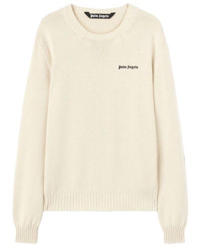 Palm Angels Round-Neck Knitwear - Natural