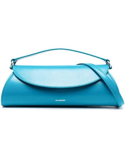 Jil Sander Blaue cannolo schultertasche