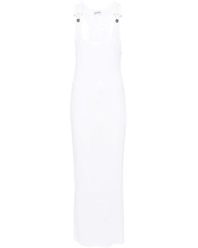 Jean Paul Gaultier Vestido blanco largo con escote ovalado