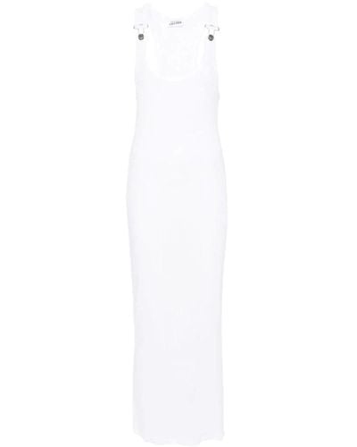 Jean Paul Gaultier Weißes langes kleid mit ovalen ausschnitt
