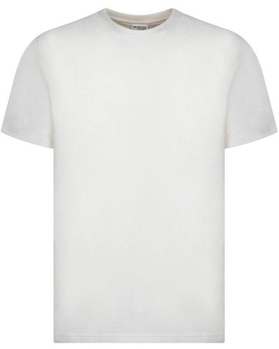 SELECTED Egret t-shirt in cotone collo rotondo maniche corte - Bianco