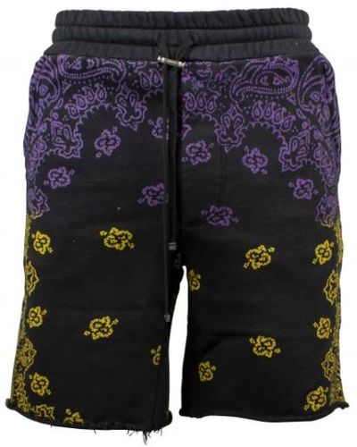 Amiri Shorts in cotoneero con stampa bandana - Blu