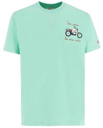 Mc2 Saint Barth Baumwoll-t-shirt mit frontdruck - Grün