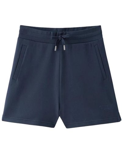 Woolrich Shorts de algodón ligero con cordón en la cintura - Azul