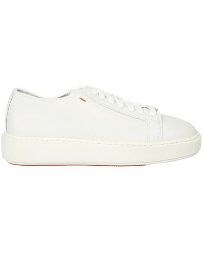 Santoni Elegante Ledersneaker - Weiß