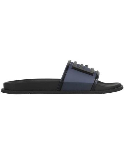 Fendi Slides in gomma nera con logo per - Blu