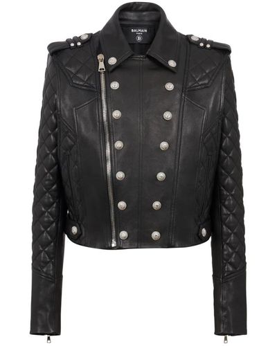 Balmain Jackets > leather jackets - Noir