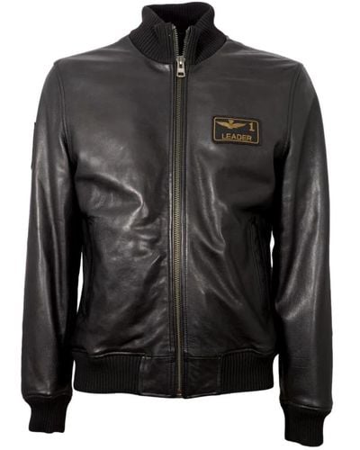 Aeronautica Militare Leather Jackets - Black