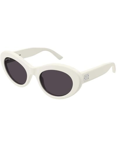 Balenciaga Weiß/graue sonnenbrille bb0294sk - Mettallic